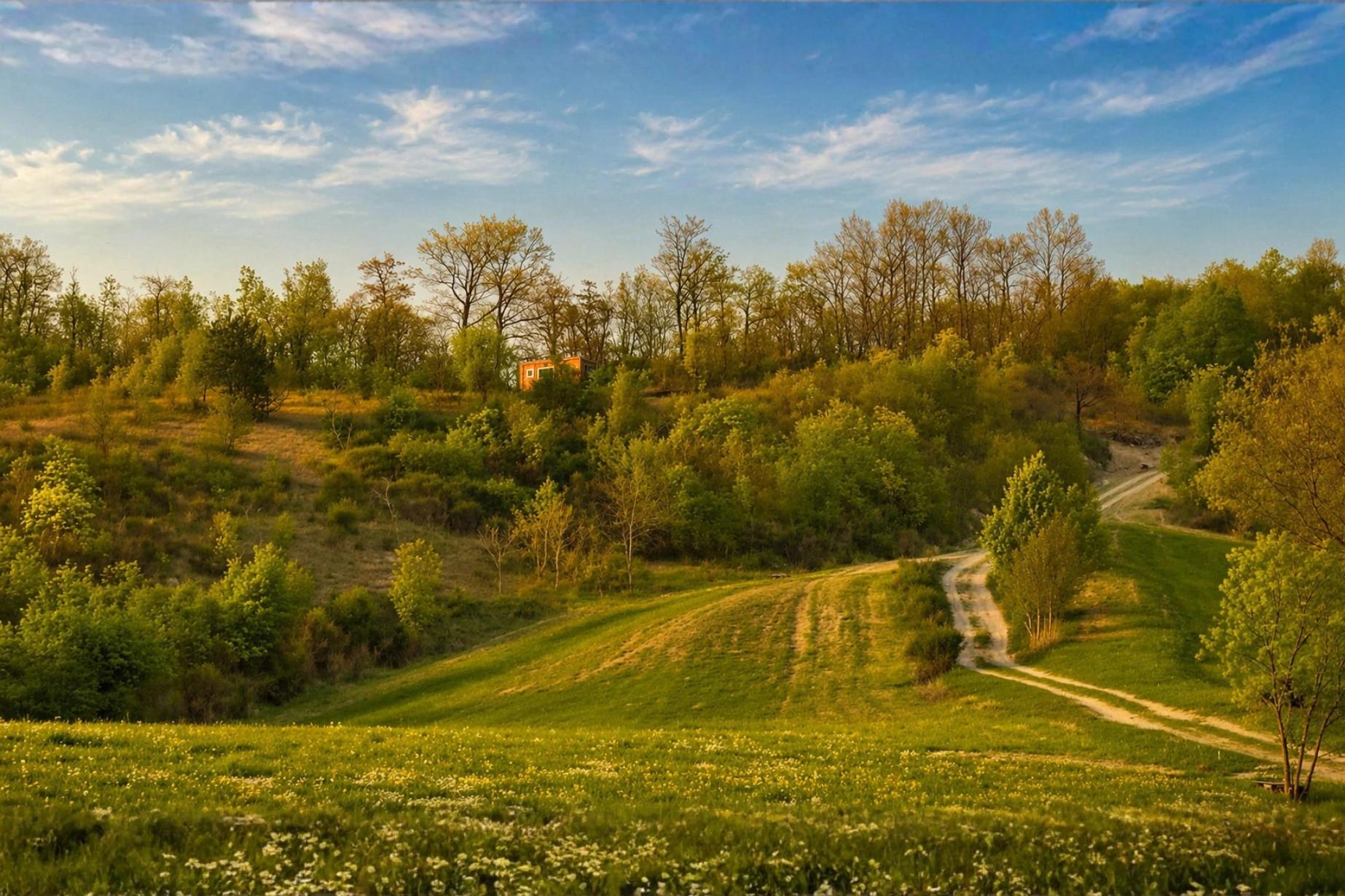A tiny house hidden in the woods in Val Tidone, Emilia Romagna.