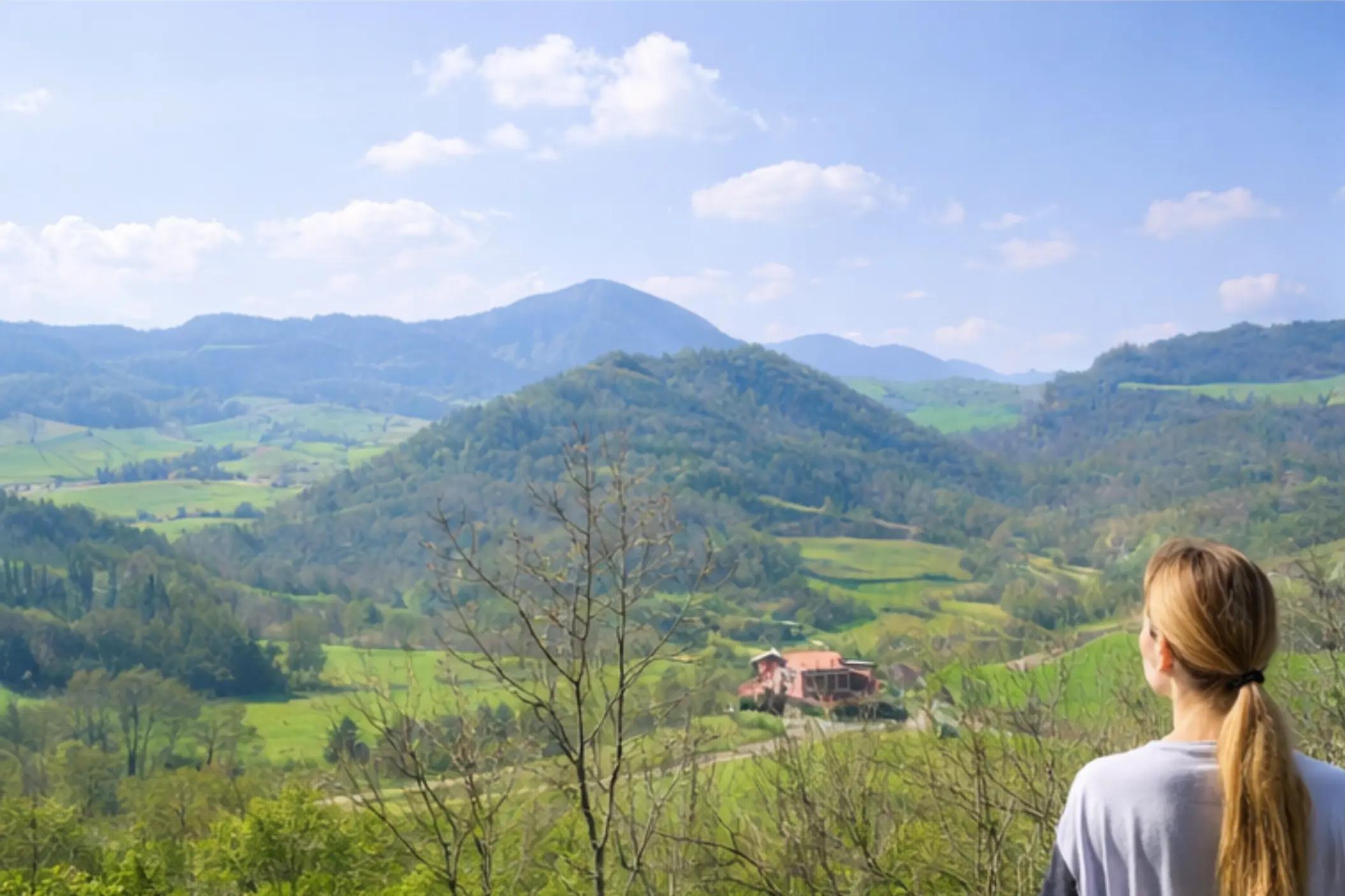 View from Tiny House Ginepro immersed in wild nature