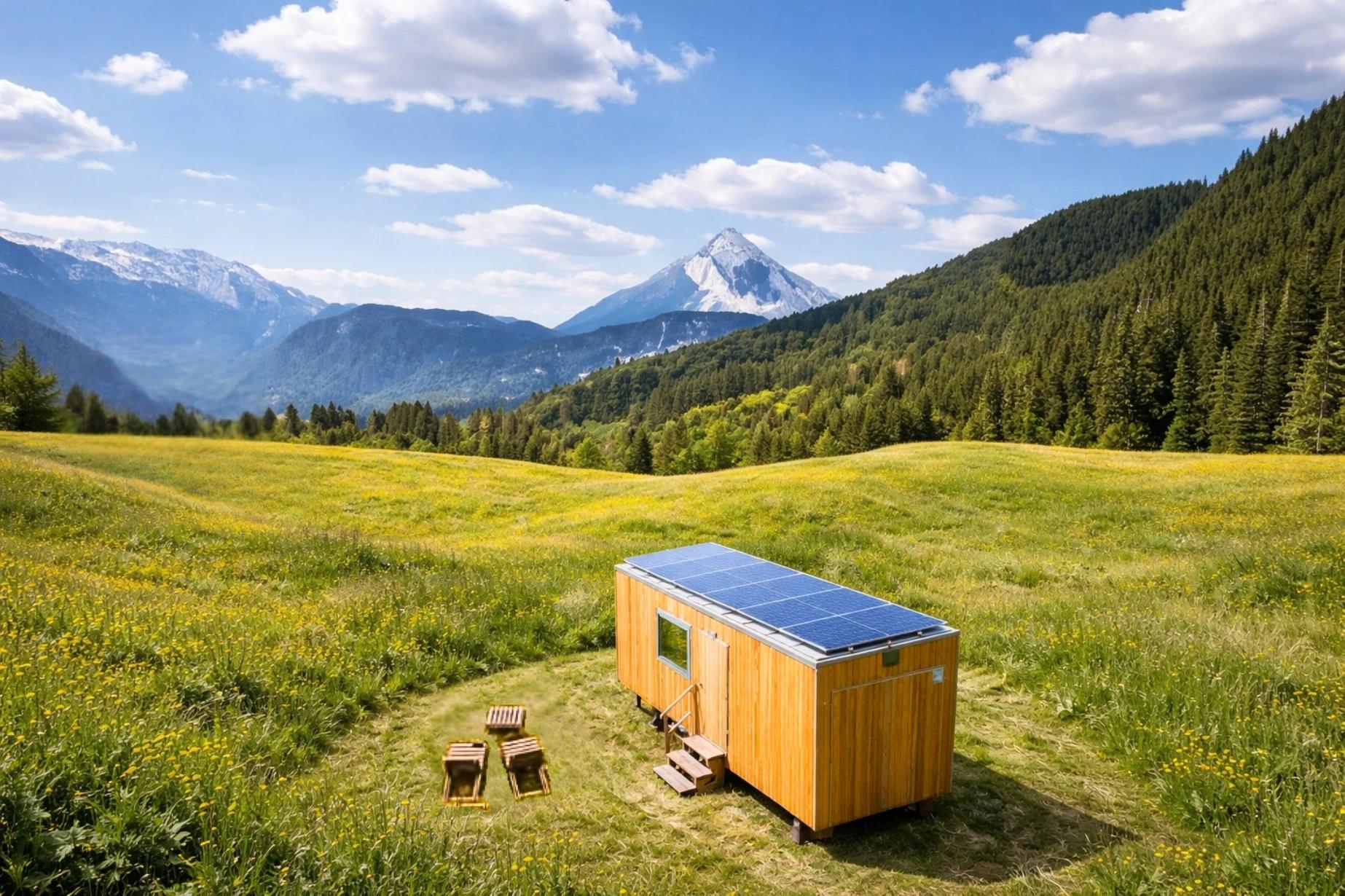 tiny house sull'altopiano di curiedi nelle Prealpi Carniche