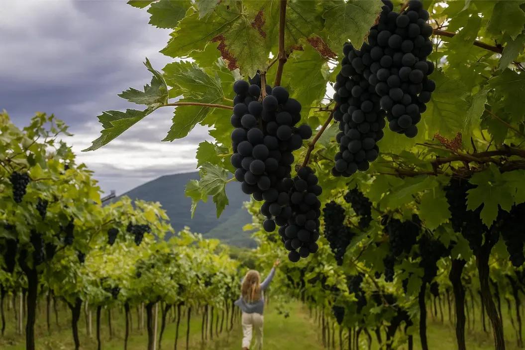 vineyard near the tiny house Friland in Molina