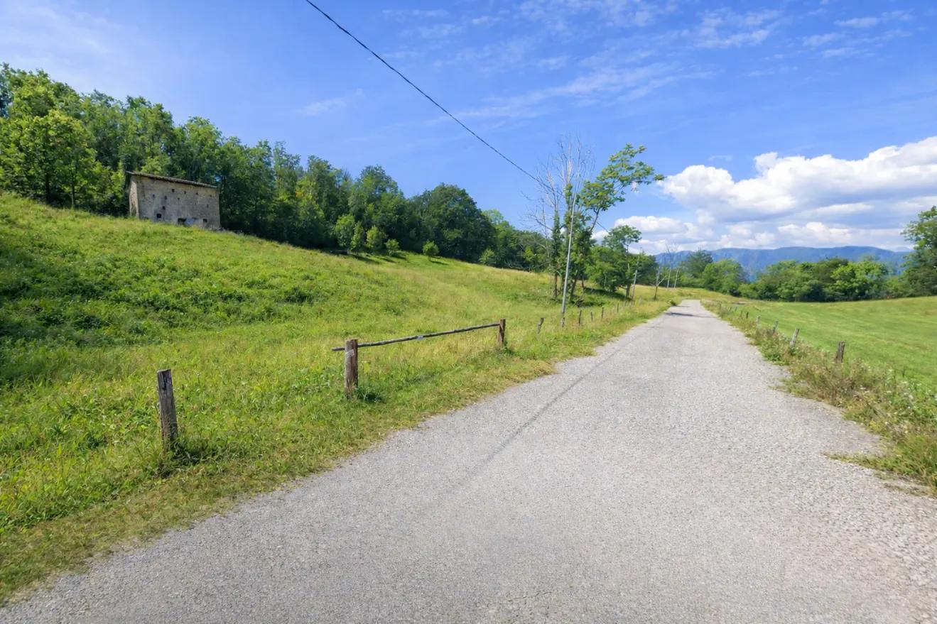 Country path near the tiny house near Val d’Arzino, in the province of Udine