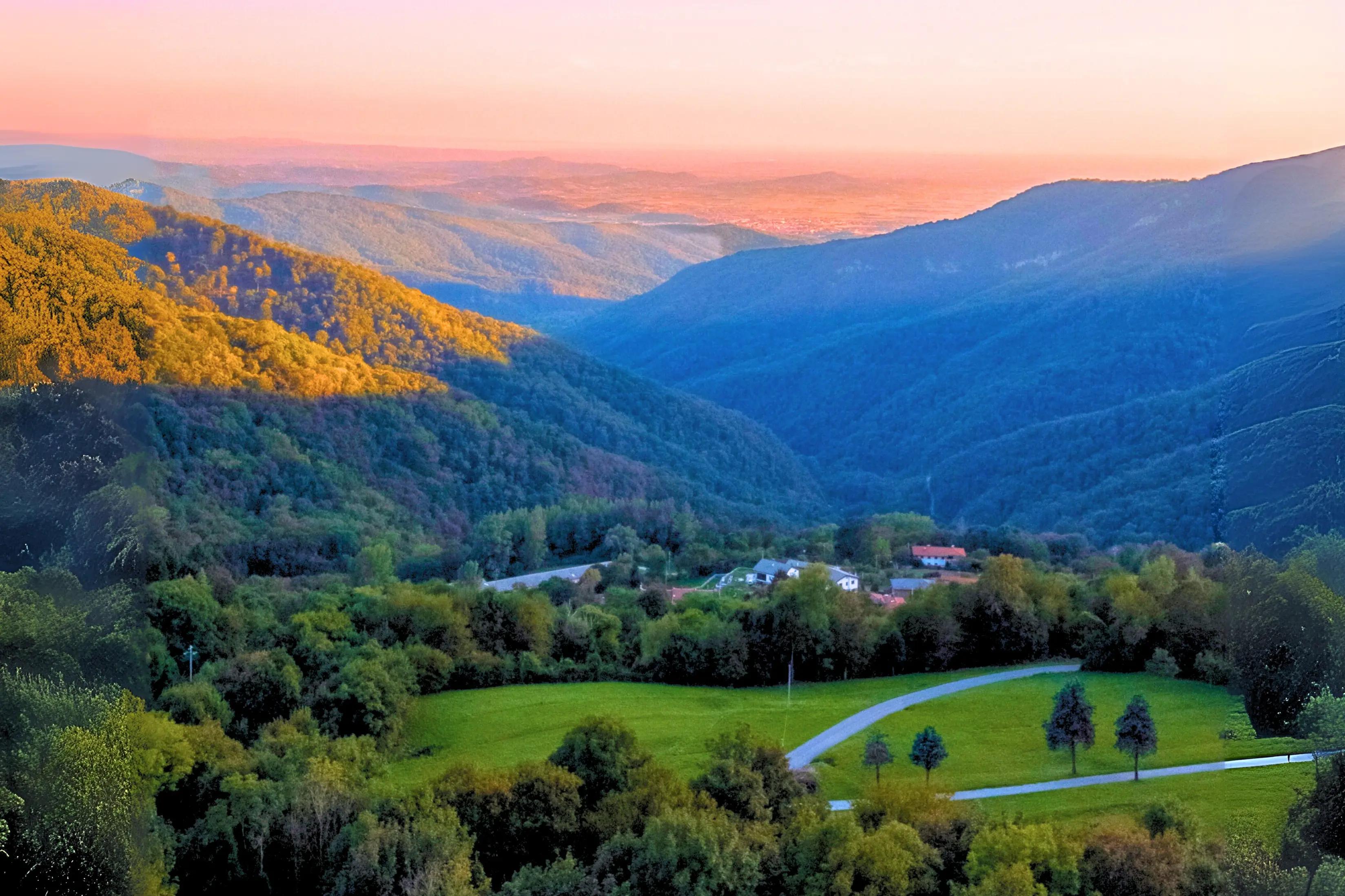 Sonnenuntergang vom Tiny House in Tamoris aus gesehen